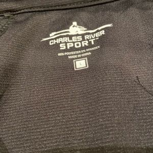 Black pullover with quarter neck zip down Syracuse university. Sport gear